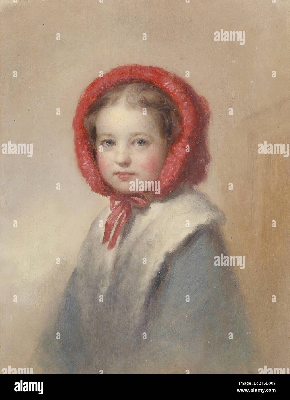 Little Girl in a Red Bonnet, 19th century Stock Photo - Alamy