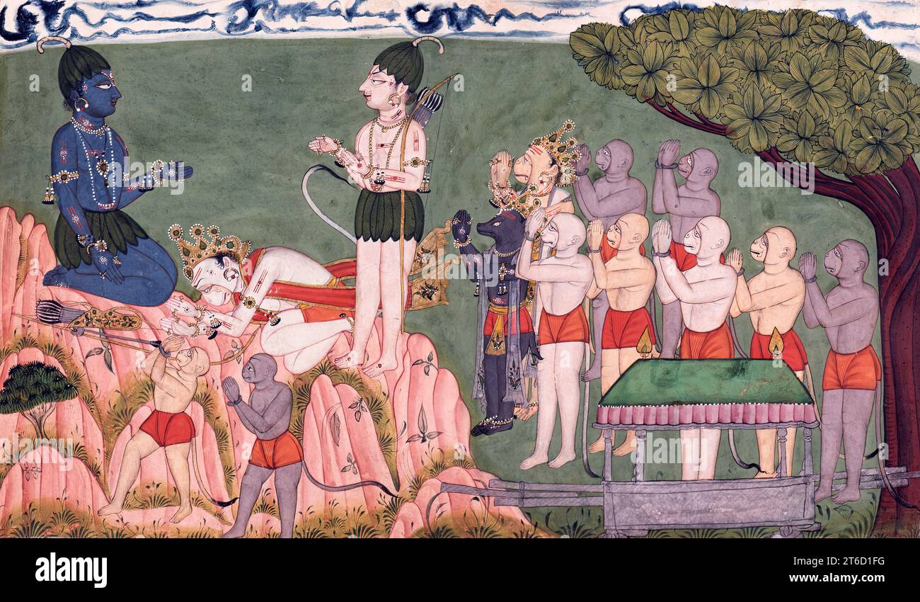 Sugriva's Farewell, 1700-1725. In this illustration from the 