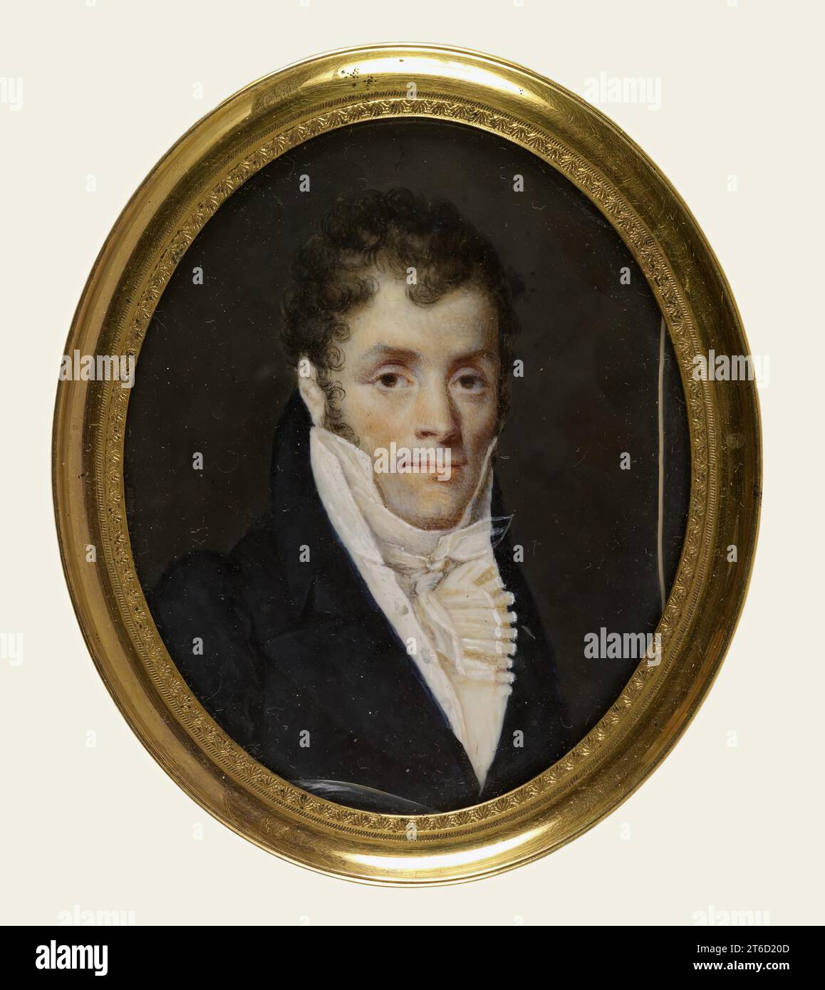 Portrait of a man, 18101825. Bustlength portrait of a man with brown