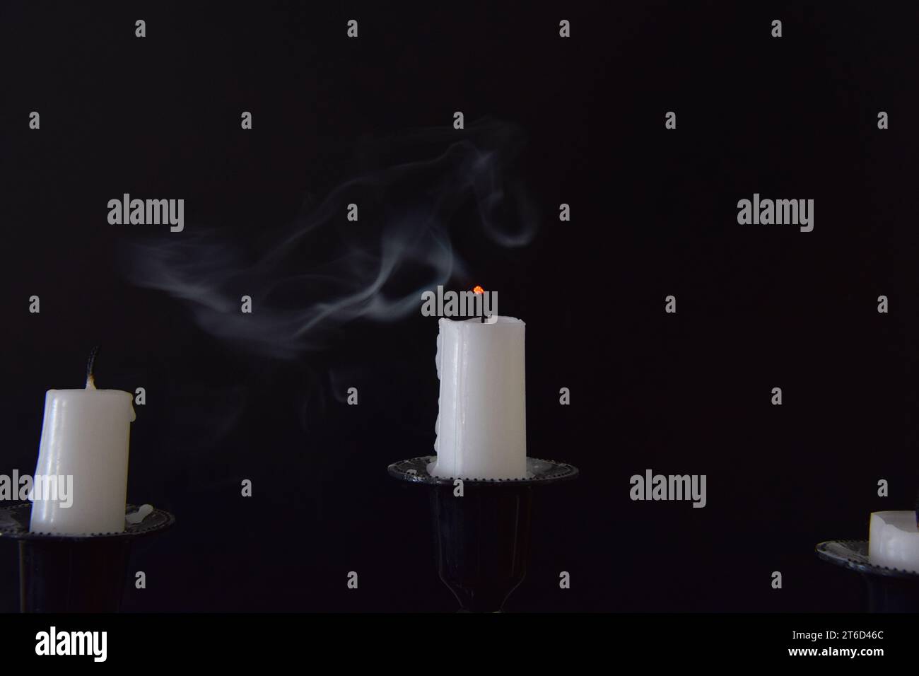 Candle flame and smoke Stock Photo Alamy