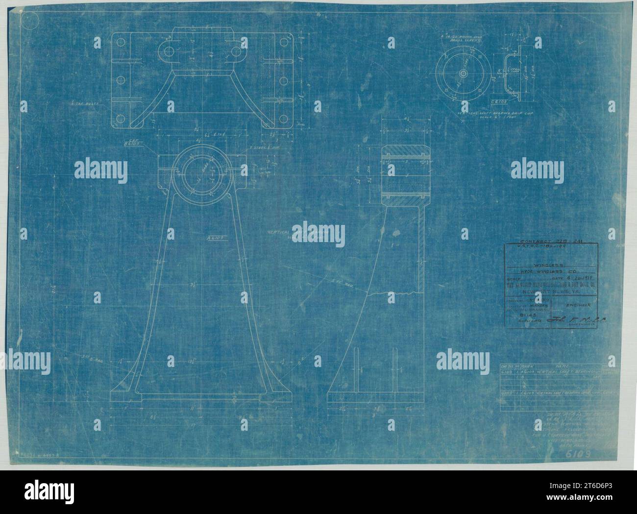 USS Clemson (DD186) No. 1 Steam Vertical Windlass., Sheet 5 Stock