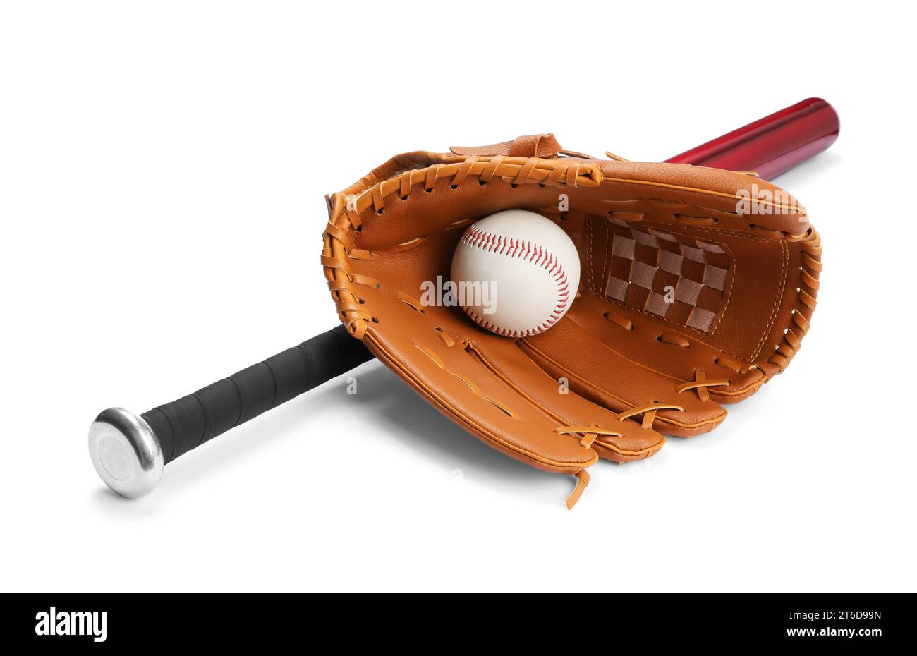 Baseball bat, ball and glove isolated on white Stock Photo - Alamy