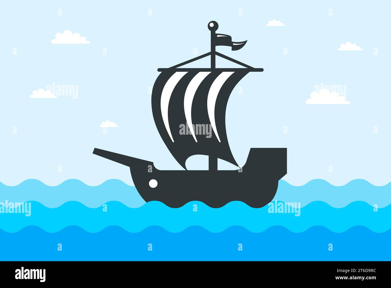 black icon old ship. flat vector illustration Stock Vector Image & Art ...