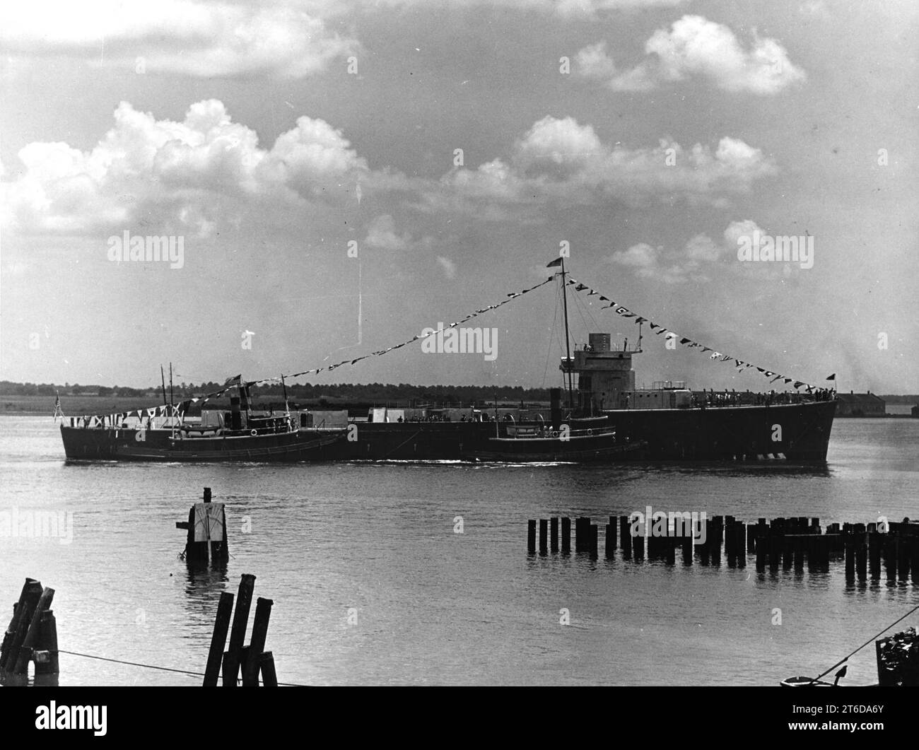 USS Corry (DD-463) after she was launched at the Charleston Naval ...