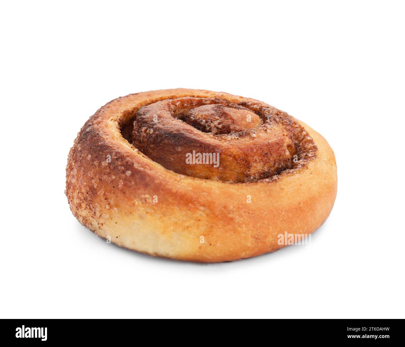 One tasty cinnamon roll isolated on white Stock Photo - Alamy