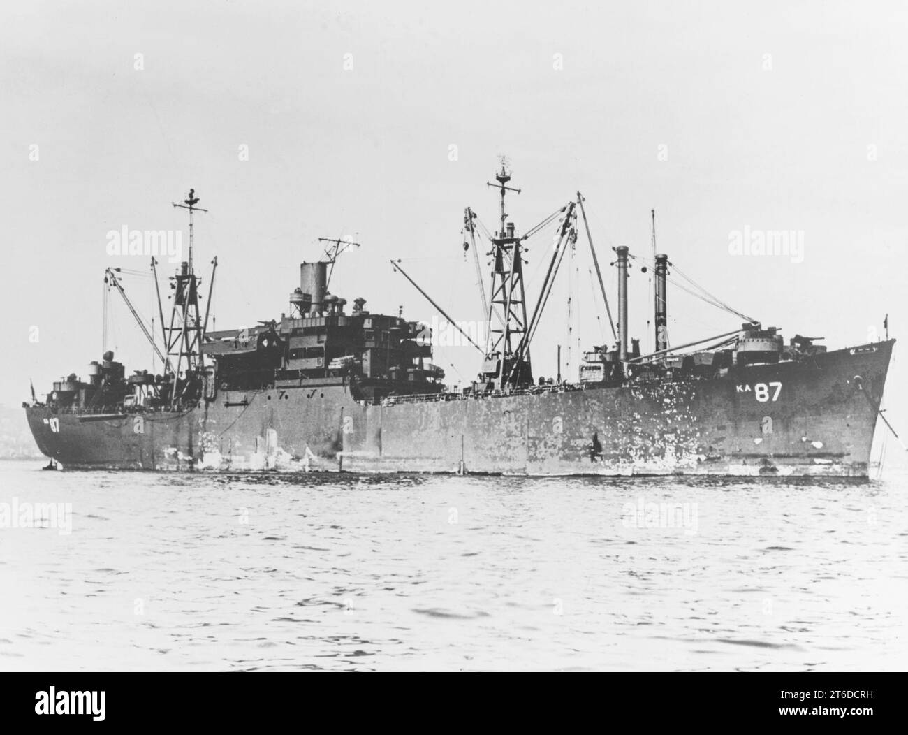 USS Duplin (AKA87) at anchor, circa in 1945 Stock Photo Alamy