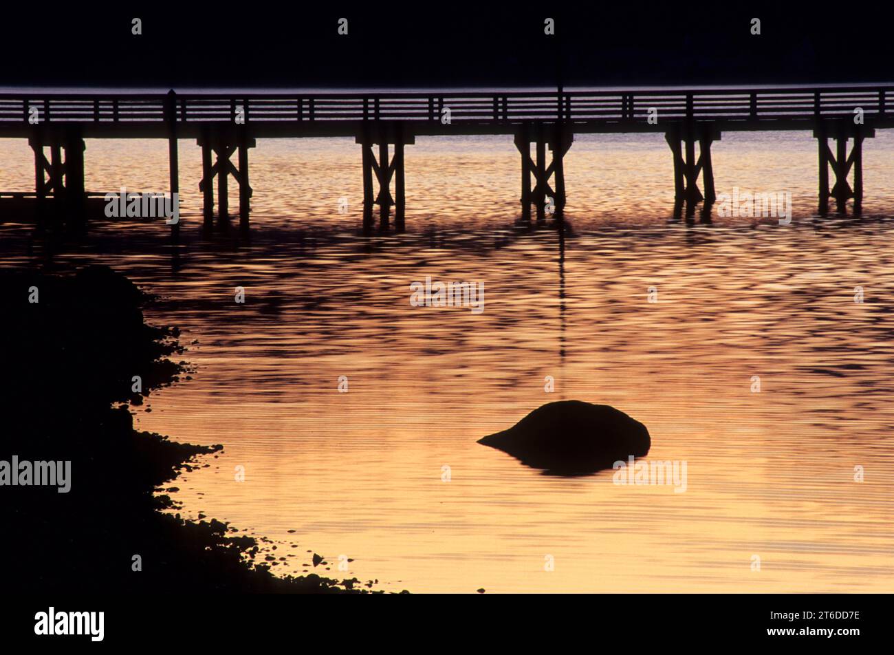 Pier dawn, Waterfront Park, Allyn, Washington Stock Photo Alamy