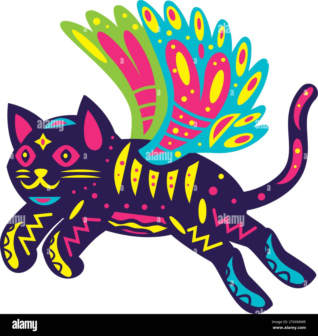 alebrijes cat with wings Stock Vector Image & Art - Alamy