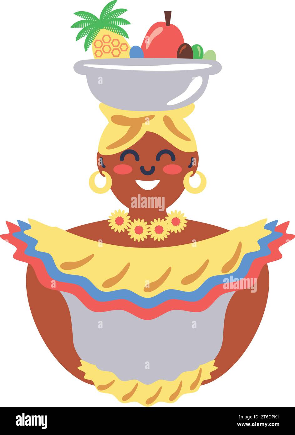 colombia woman palenquera Stock Vector
