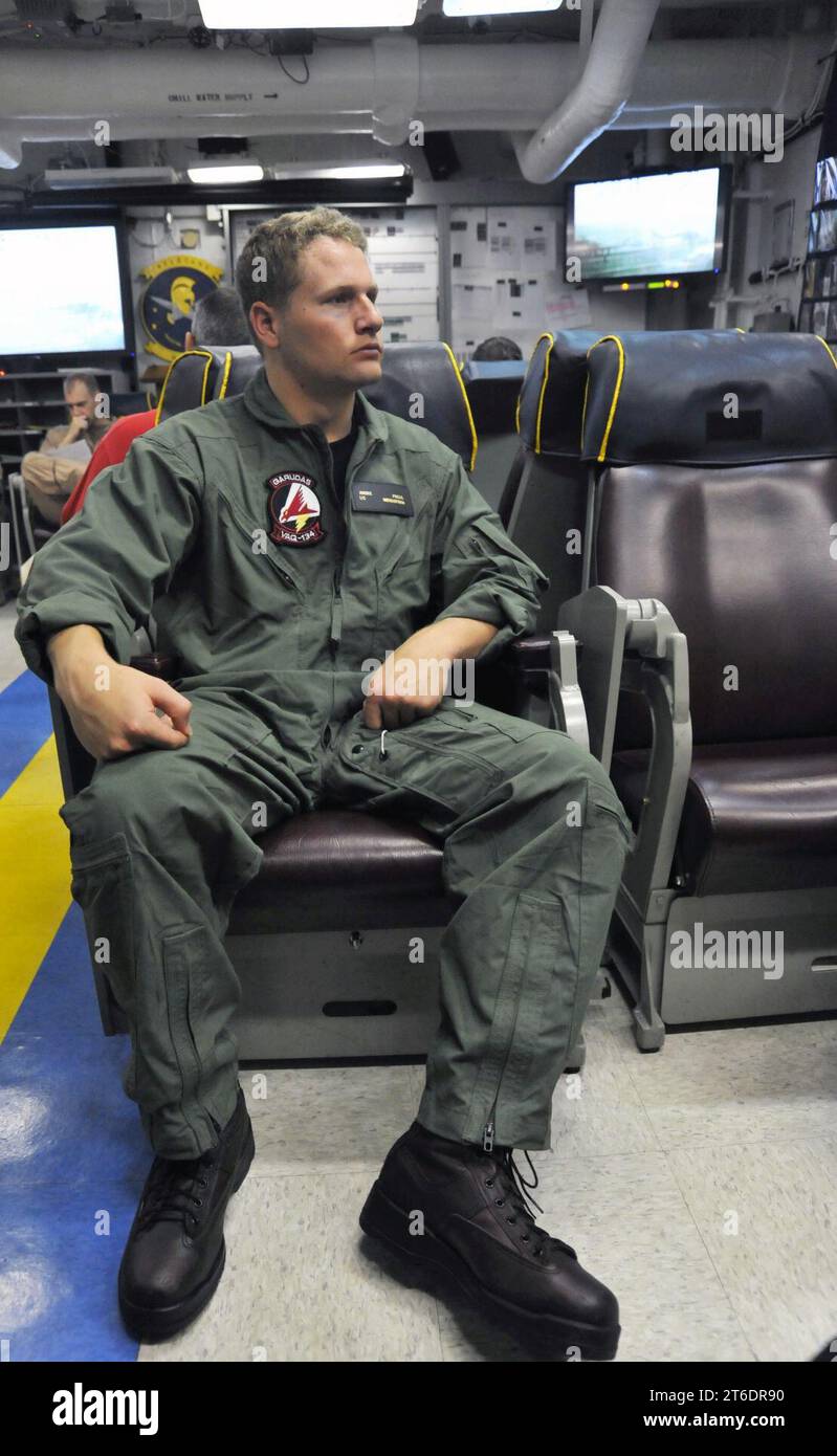 USS George H.W. Bush flight operations 140628 Stock Photo - Alamy