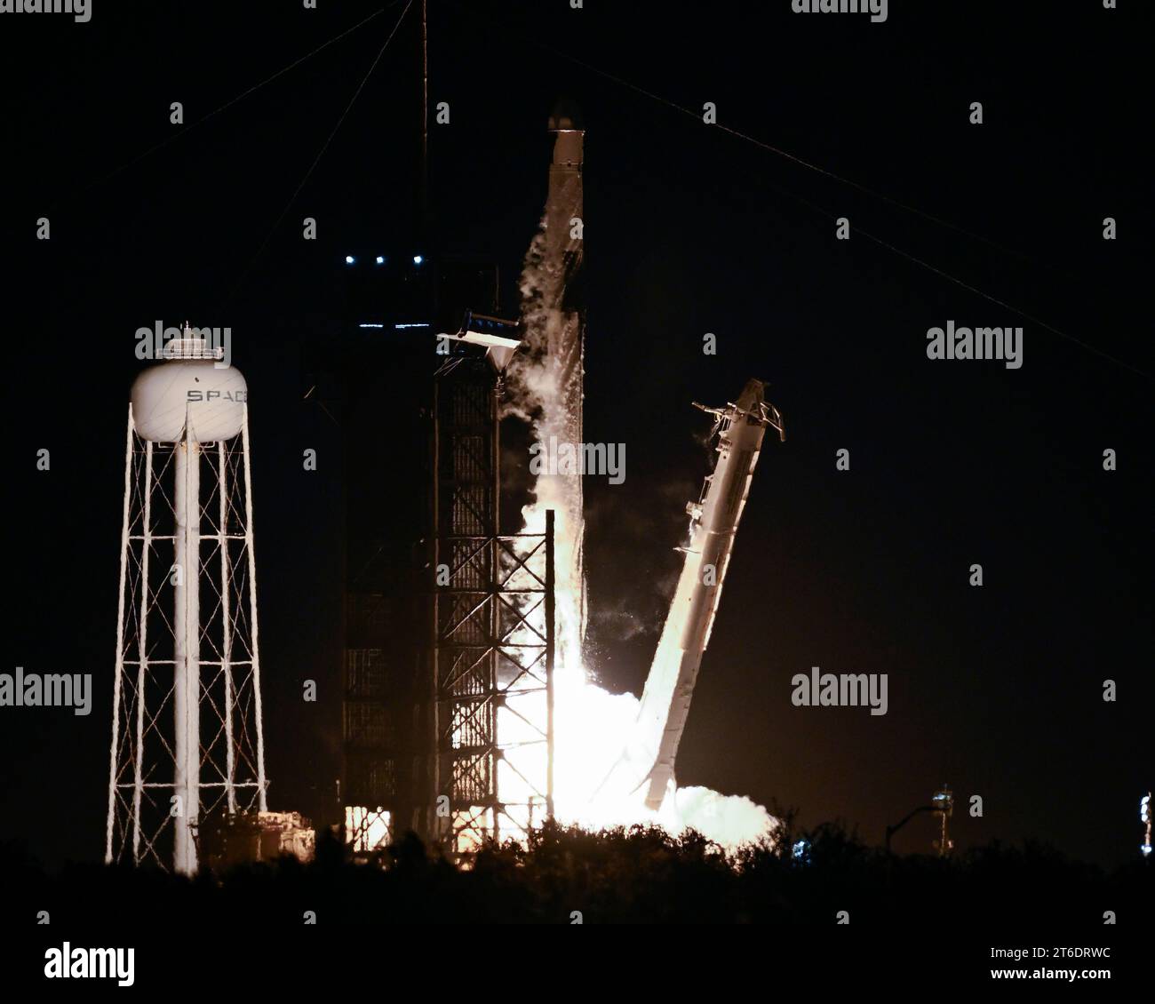 A SpaceX Falcon 9 rocket launches its Cargo Dragon spacecraft on NASA's CRS 29 mission to the International Space Station at 8:28 PM from Launch Complex 39A at the Kennedy Space Center, Florida on Thursday, November 9, 2023. Photo by Joe Marino/UPI Credit: UPI/Alamy Live News Stock Photo