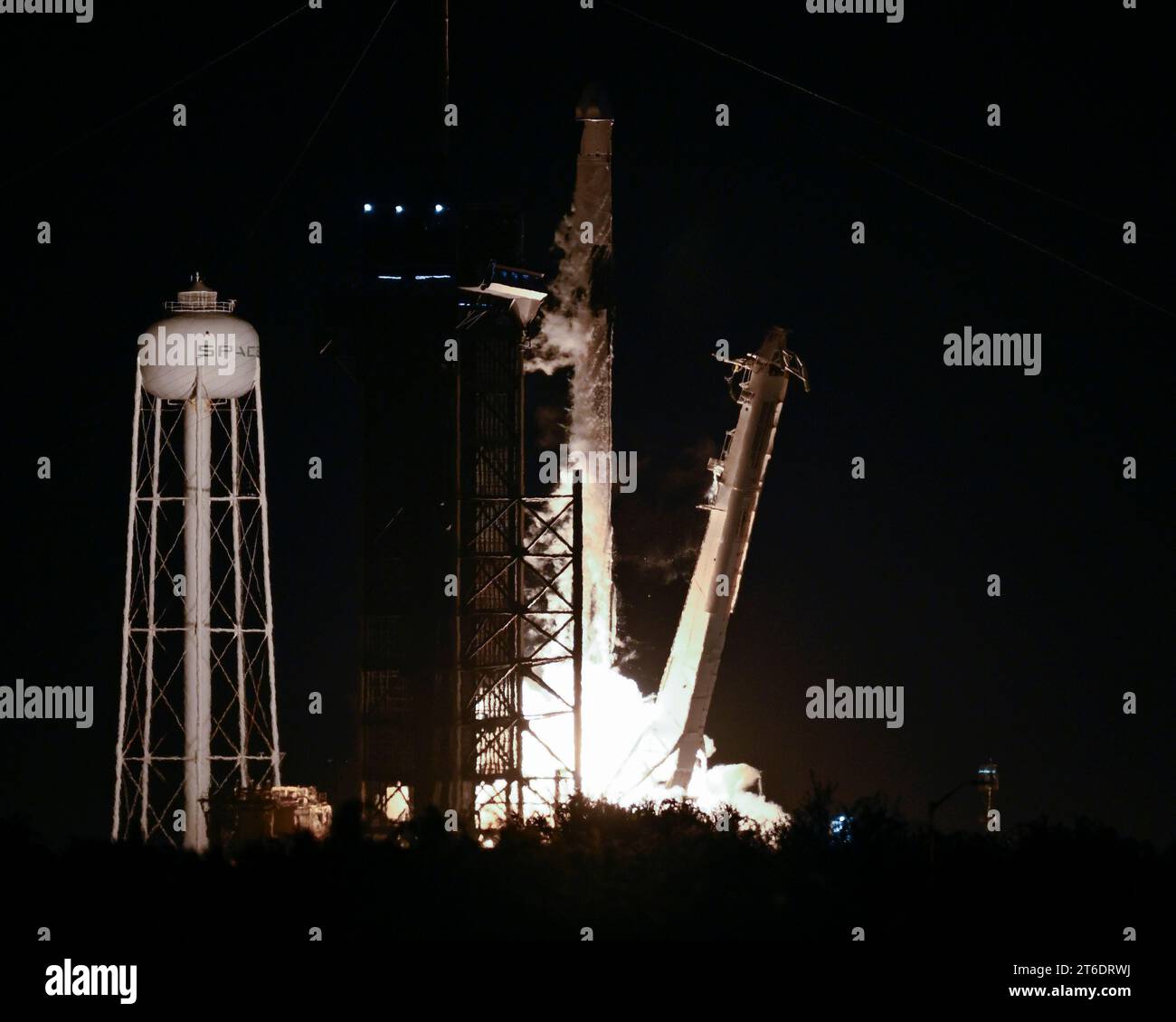 A SpaceX Falcon 9 rocket launches its Cargo Dragon spacecraft on NASA's CRS 29 mission to the International Space Station at 8:28 PM from Launch Complex 39A at the Kennedy Space Center, Florida on Thursday, November 9, 2023. Photo by Joe Marino/UPI Credit: UPI/Alamy Live News Stock Photo