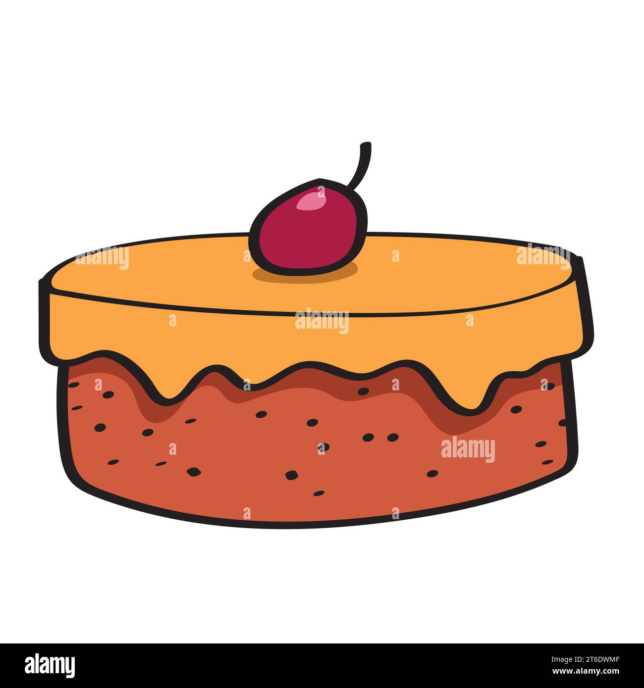 A cake in cartoon illustration and colors Stock Photo - Alamy