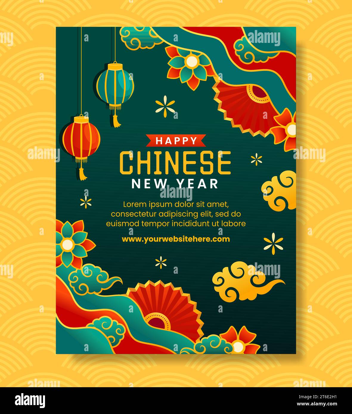 Chinese New Year 2025 Social Media Post Illustration Flat Cartoon Hand