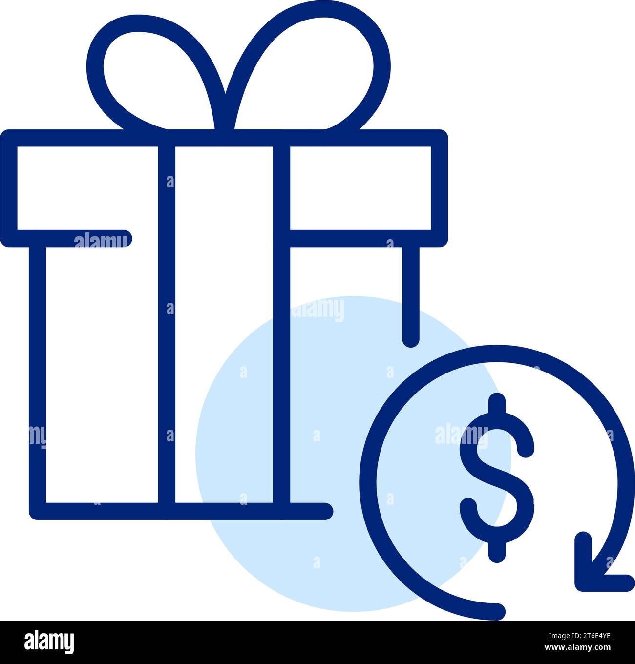 Gift return with money refund. Store shipment service. Pixel perfect icon Stock Vector