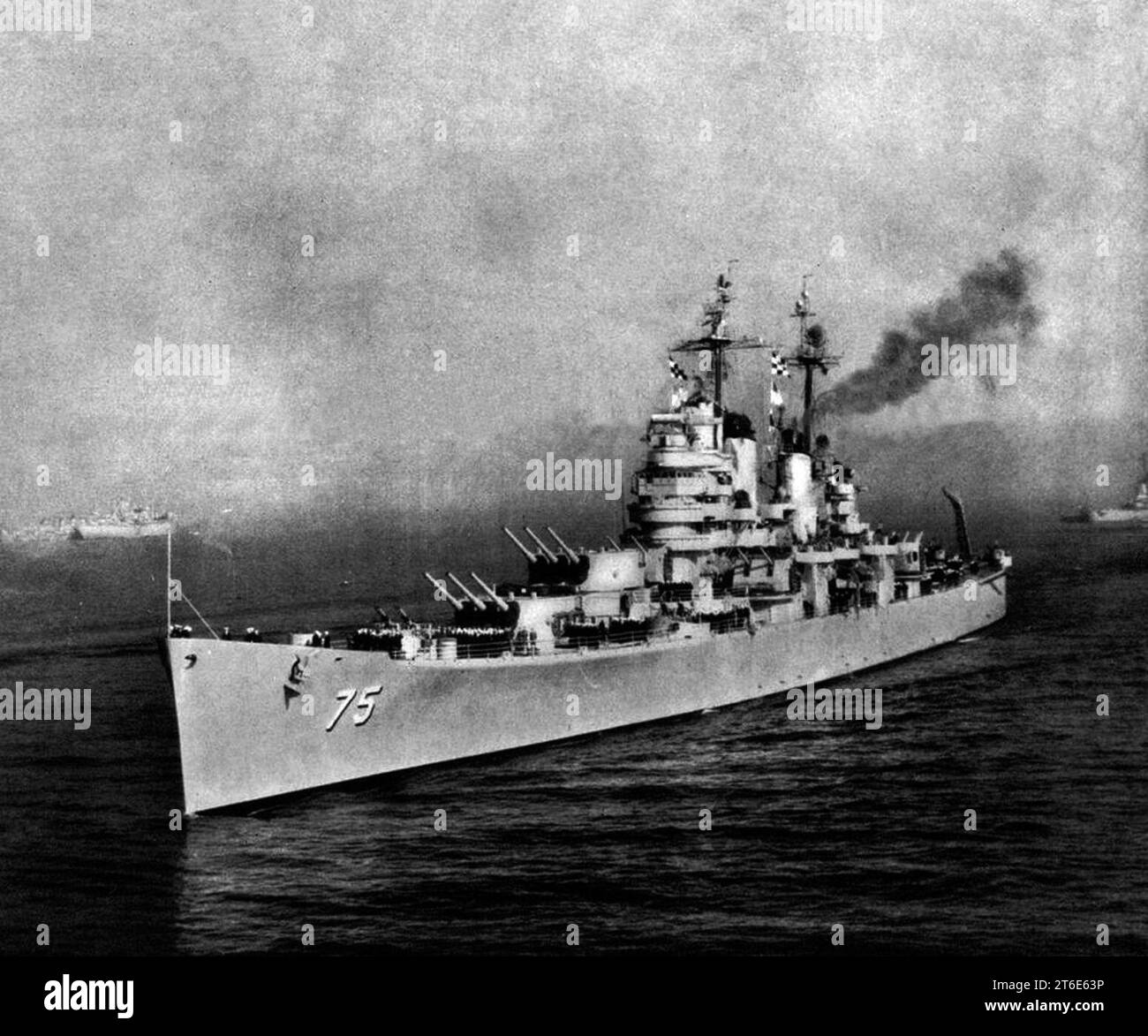 USS Helena (CA-75) underway, in 1953 Stock Photo - Alamy