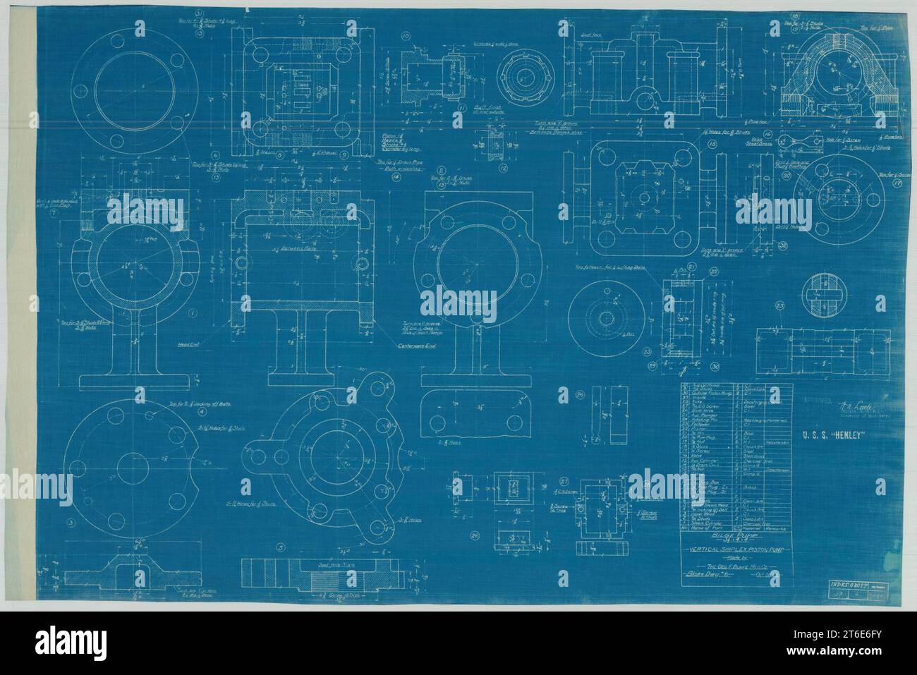 USS Henley (DD39) Bilge Pump 3 12'' X 4'' X 4'' Vertical Simplex