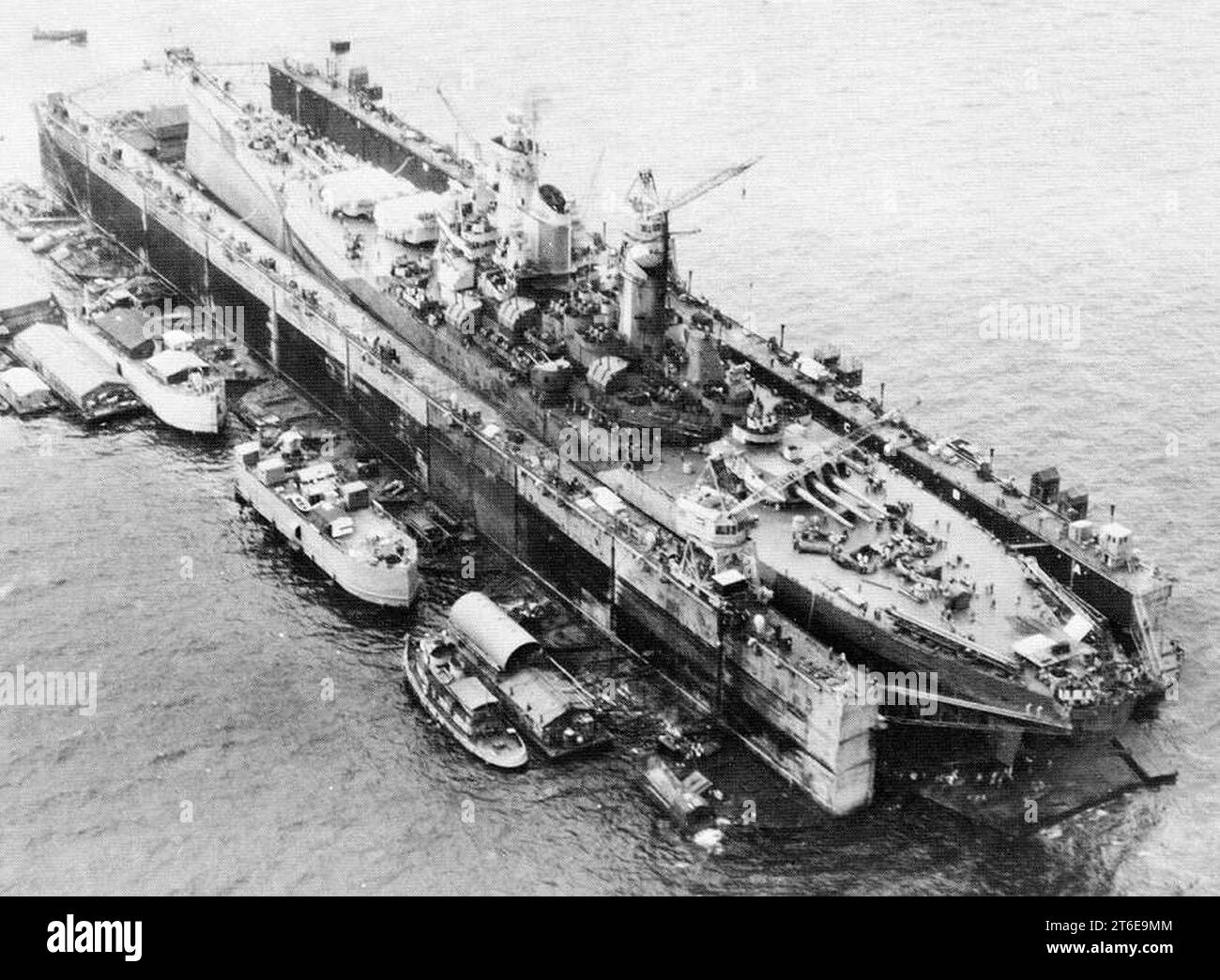 USS Iowa Floating Drydock Stock Photo Alamy
