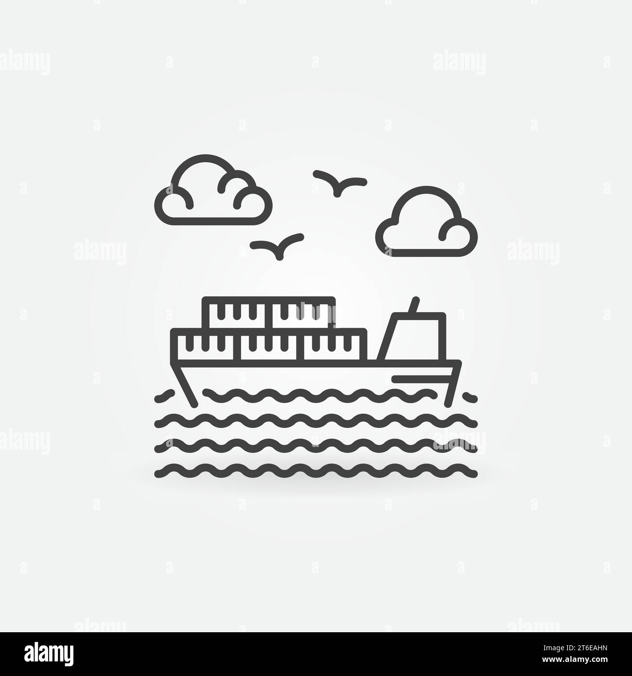 Cargo Ship with Containers linear vector concept icon or logo element ...