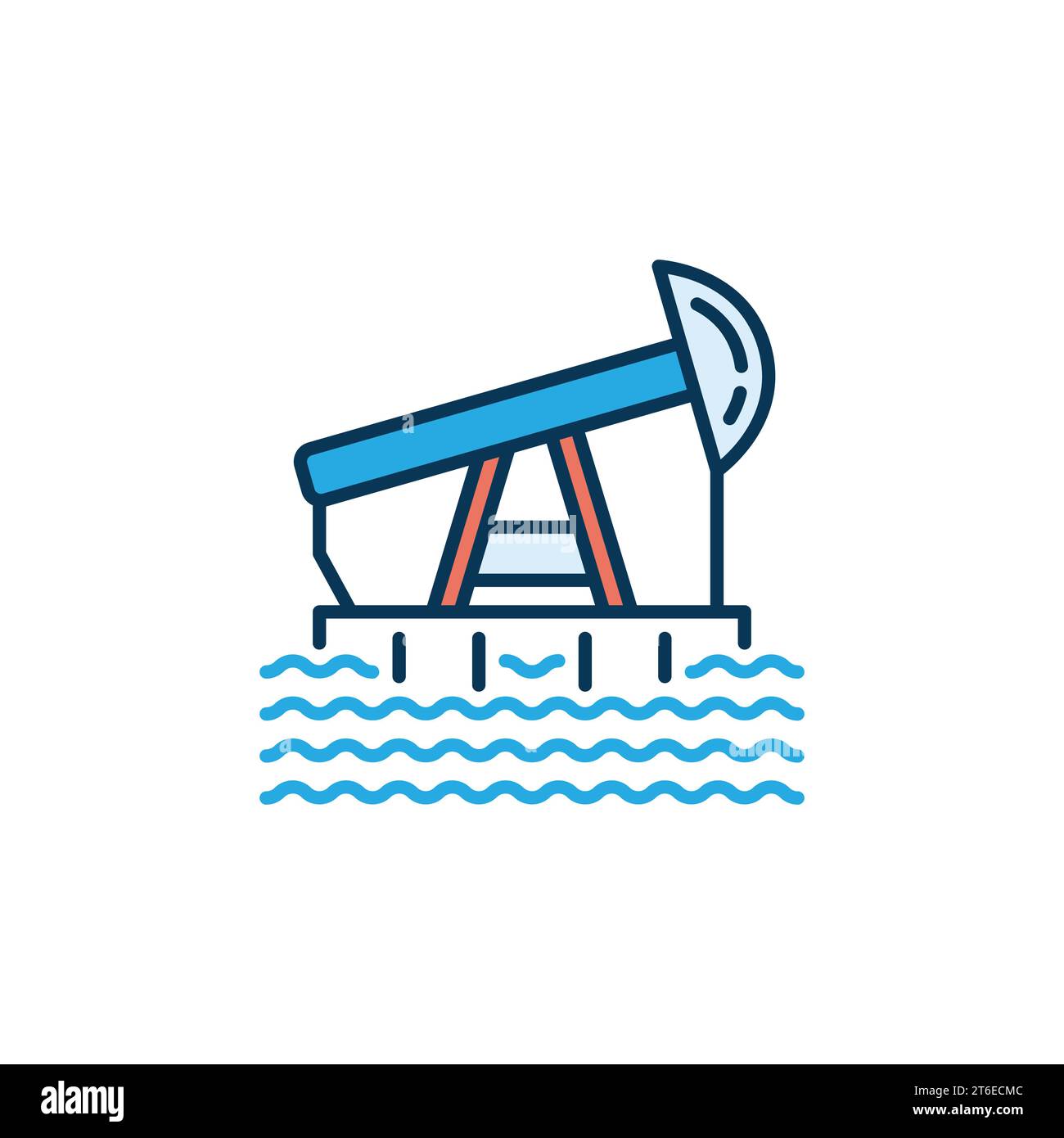 Offshore Platform in Sea modern icon Vector Gas Rig concept colored