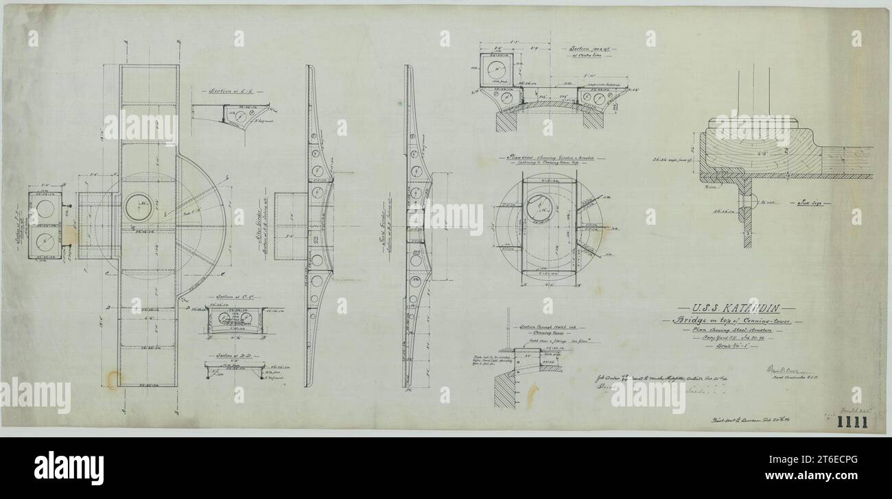 USS Katahdin Bridge on Top of Conning Towers Stock Photo Alamy