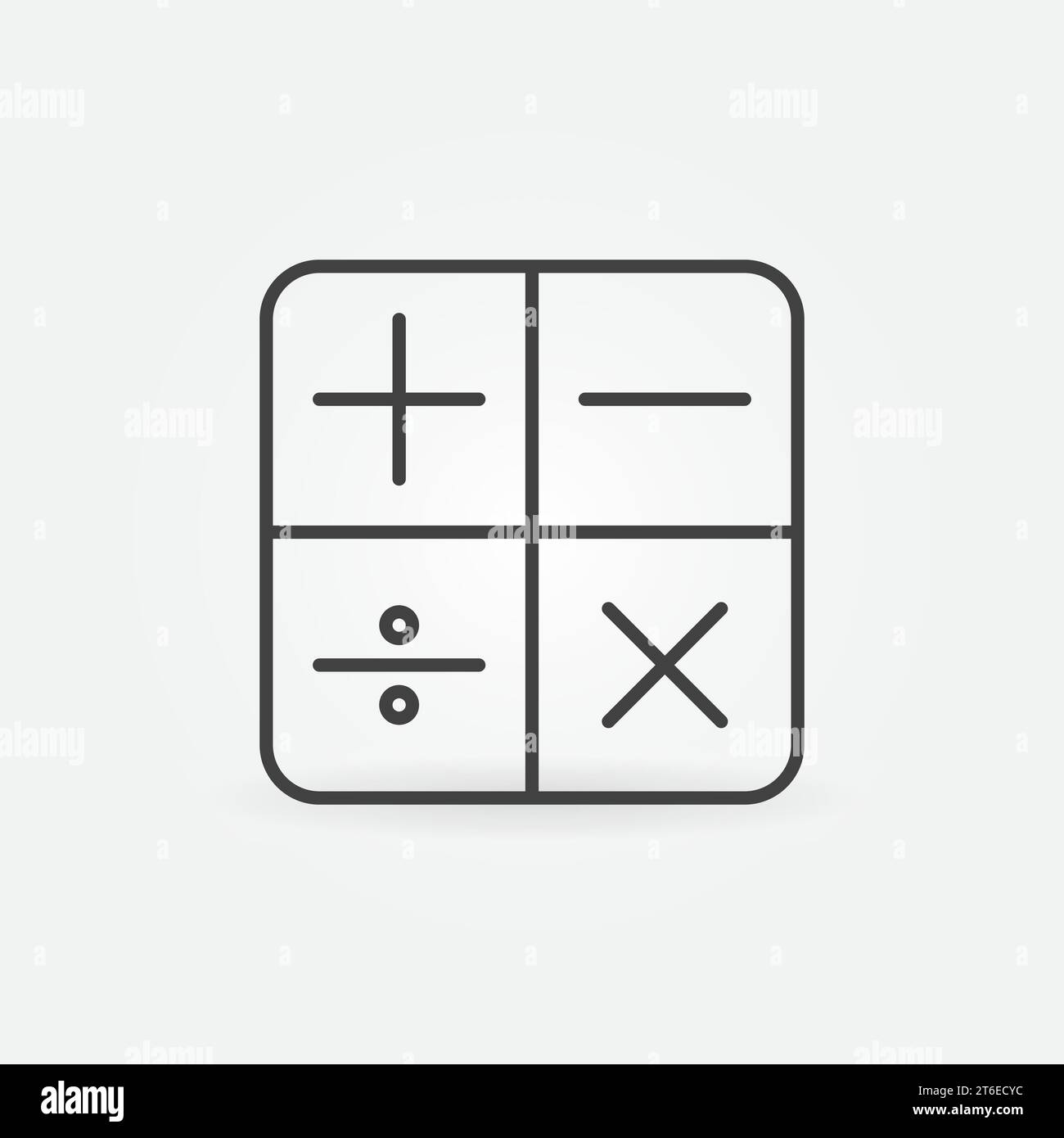 Calculator or Math Operations simple linear vector concept icon or logo element Stock Vector