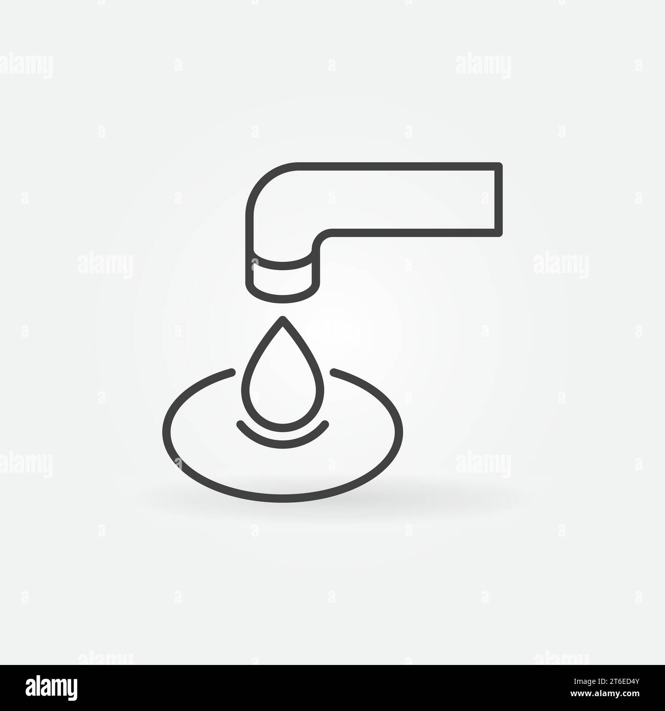 Faucet with Water Drop vector thin line concept icon or design element ...