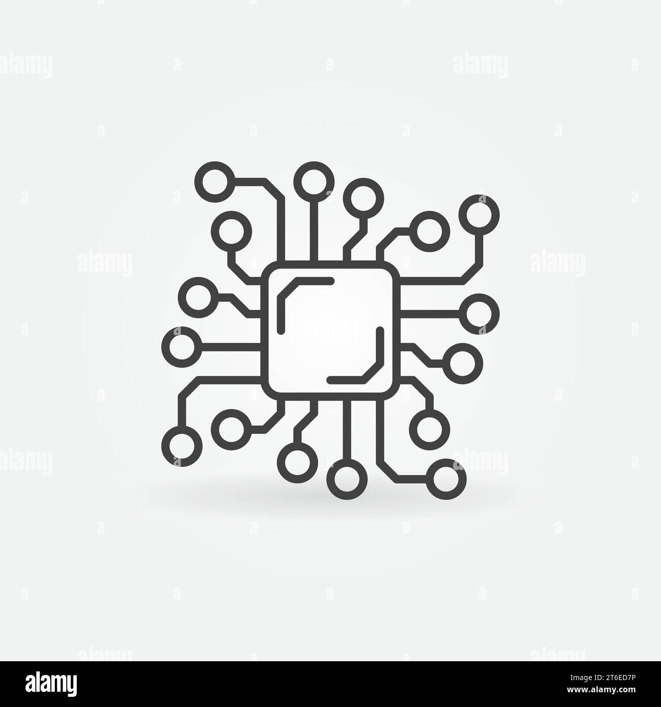 Chip Processor or Circuit Board linear vector concept icon or logo element Stock Vector