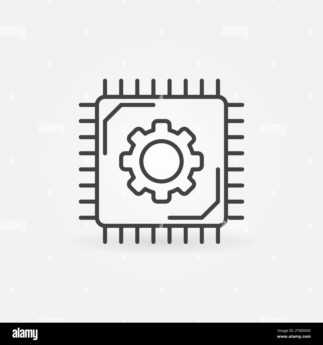 Micro Chip vector thin line concept icon or design element Stock Vector