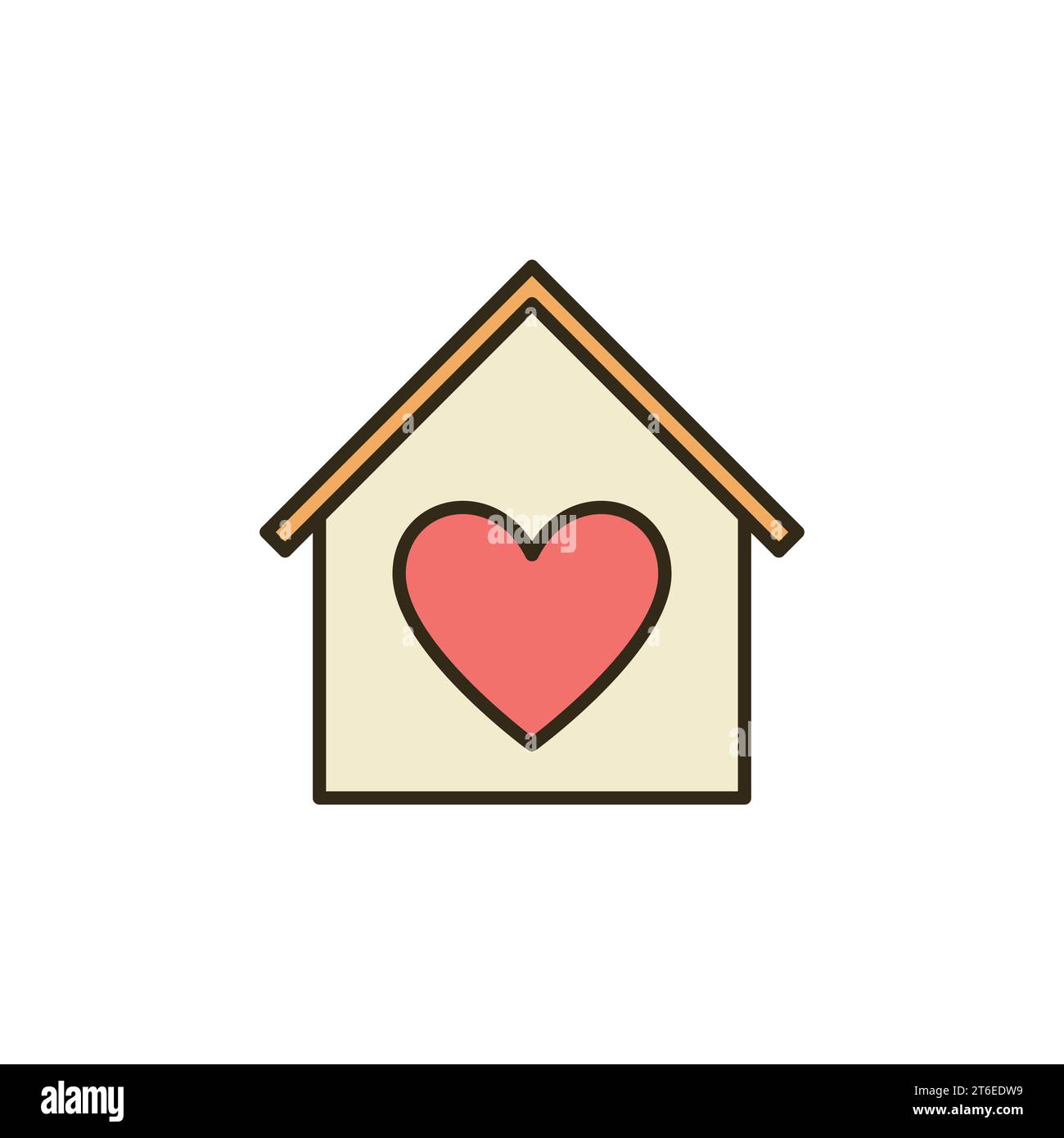 House inside heart icon hi-res stock photography and images - Alamy