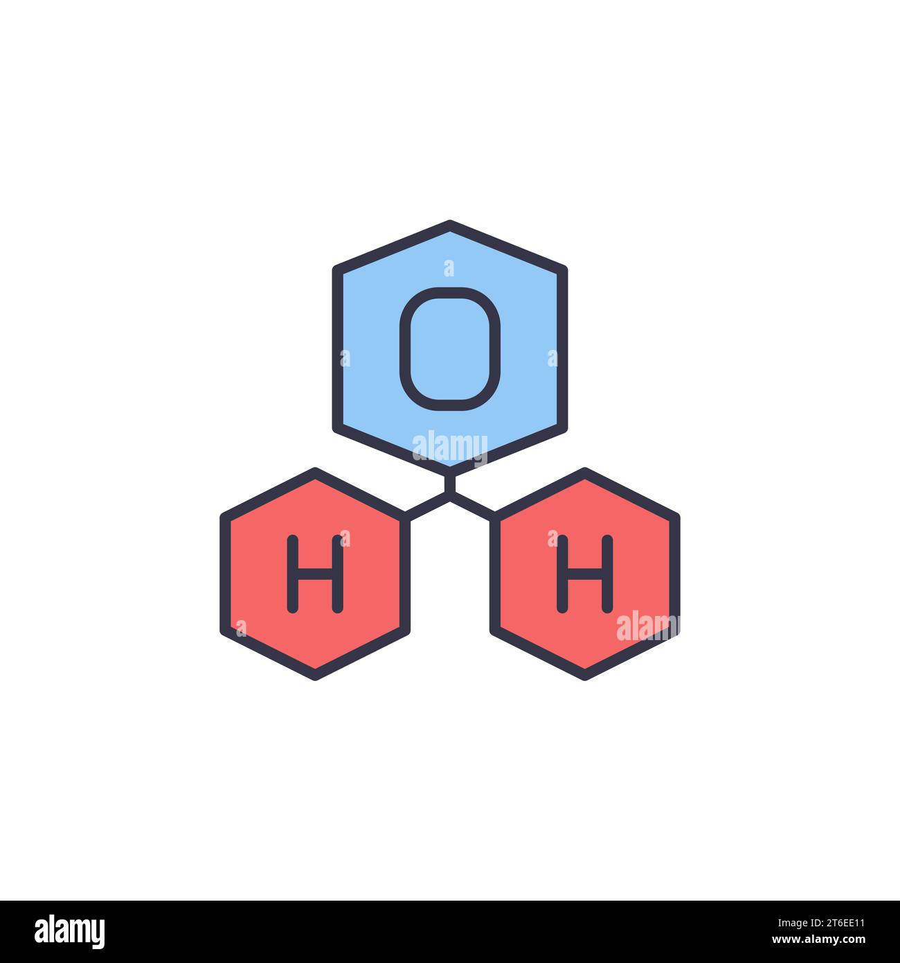 H2O Water Molecule vector concept colorful icon or symbol Stock Vector