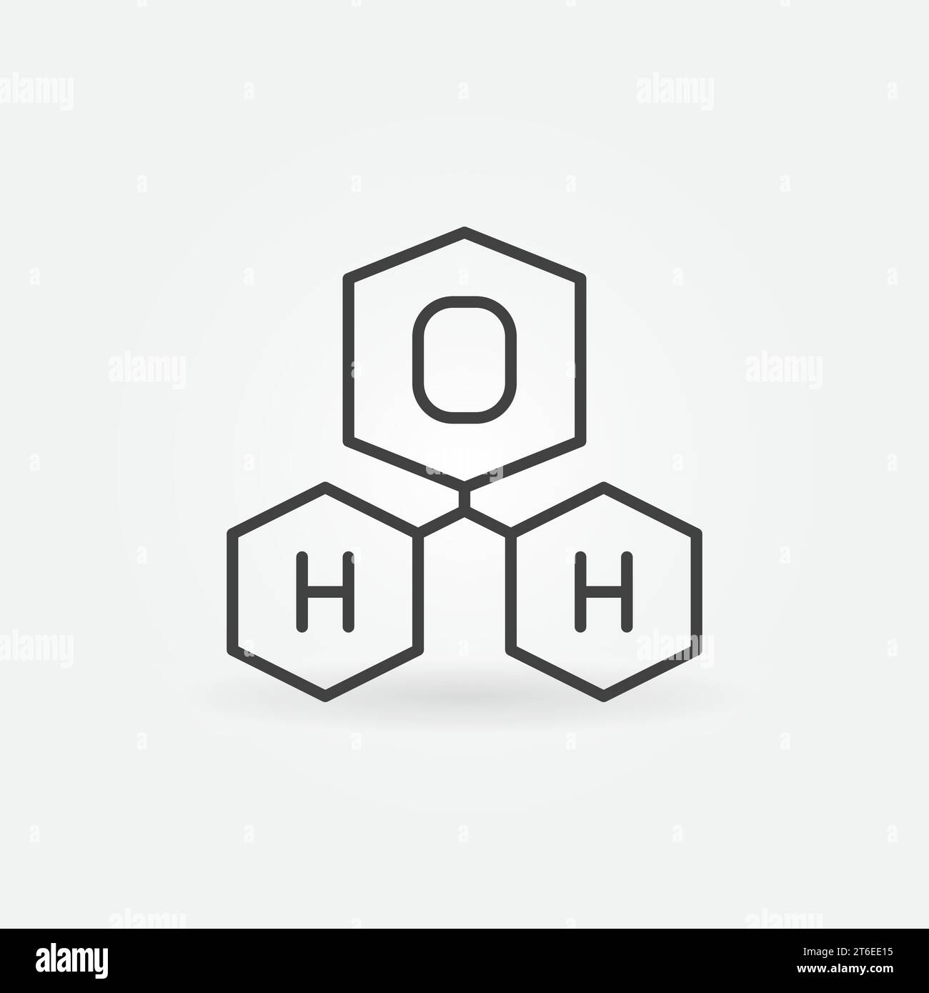H2O Water Molecule vector concept icon or sign in outline style Stock Vector