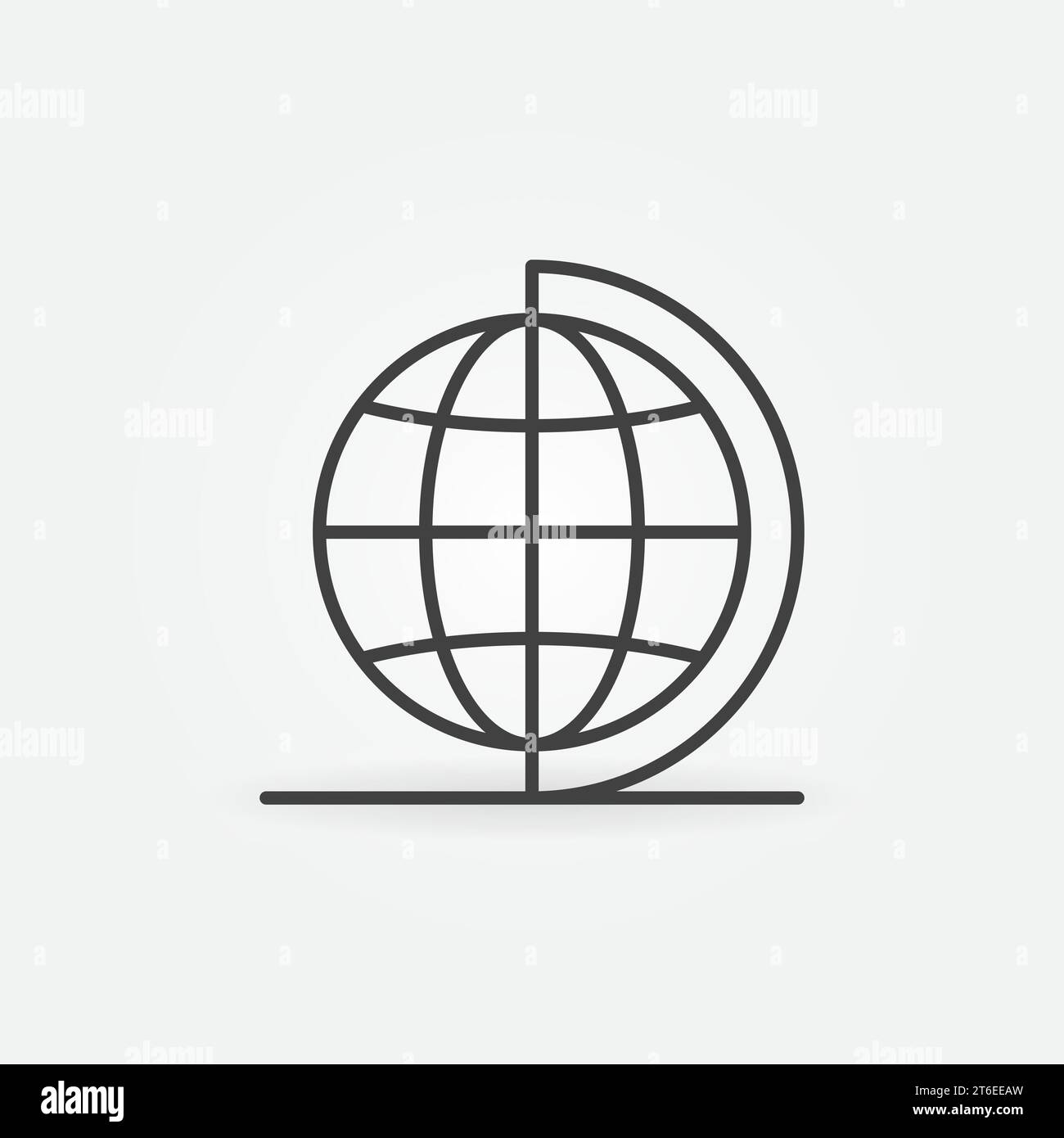Globe on Stand vector concept icon or sign in outline style Stock ...