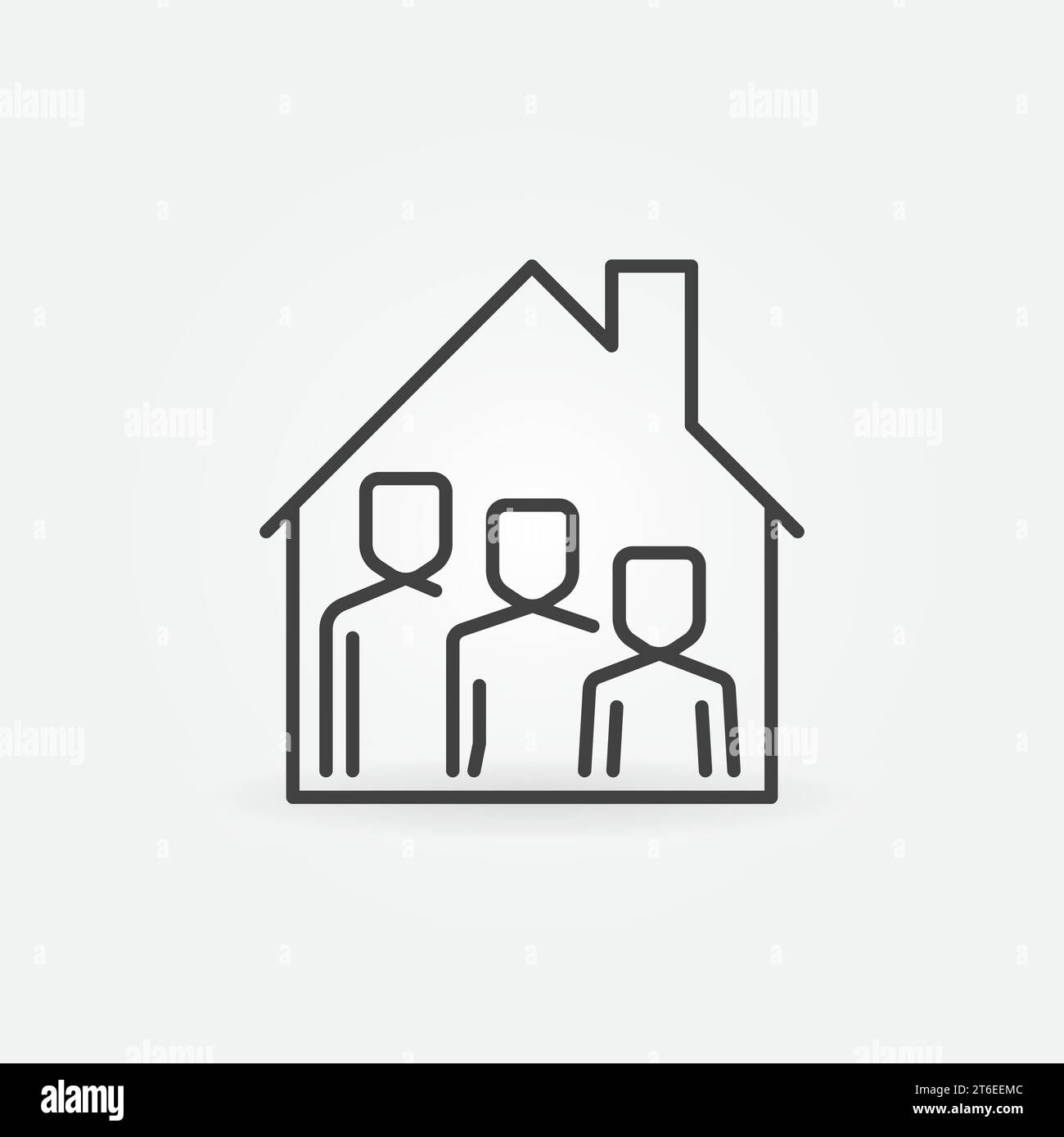 House with Family vector thin line concept icon or design element Stock ...