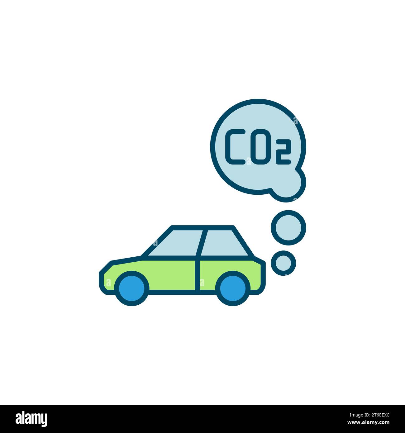 Car Exhaust with Carbon Dioxide CO2 from Automobile vector concept