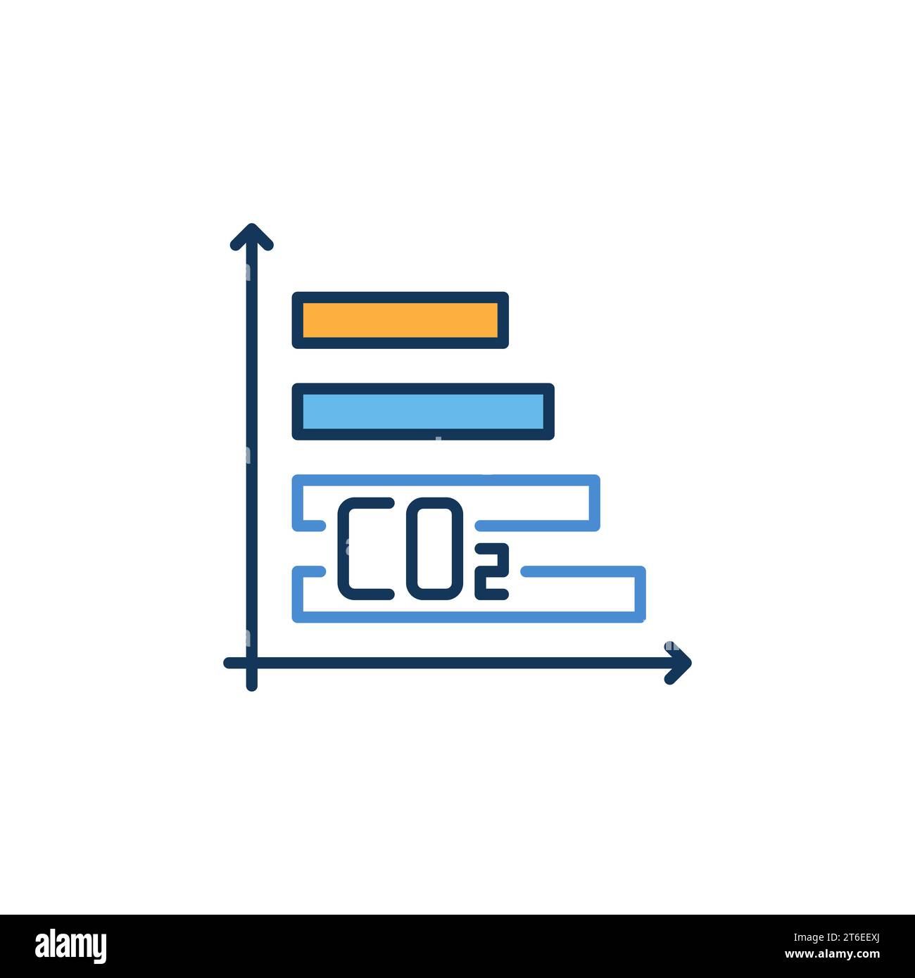 Carbon Dioxide CO2 Bar Chart vector concept colored icon or symbol