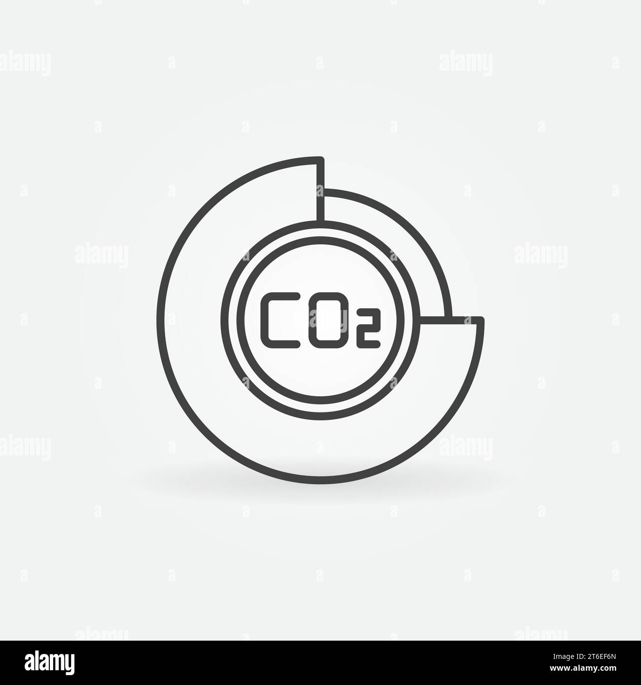 Carbon Dioxide CO2 Sunburst Chart linear vector concept icon or logo element Stock Vector