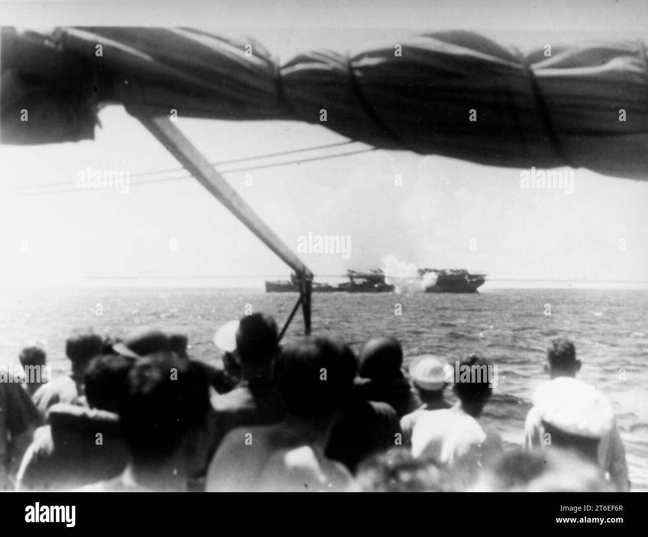 USS Langley (AV-3) is torpedoed south of Java on 27 February 1942 Stock ...