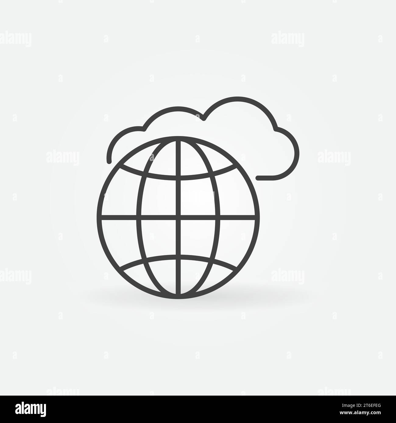 Earth Globe with Cloud outline vector concept icon or design element ...
