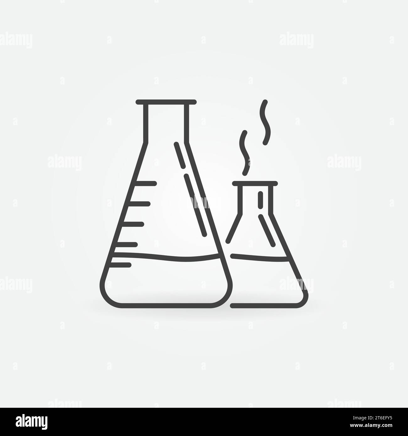 Laboratory Chemistry Flasks vector concept icon or symbol in thin line ...
