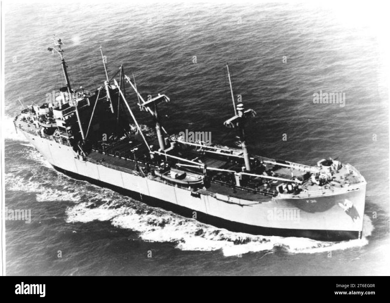 USS Lioba (AF-36) underway at sea, circa in the late 1940s or early 1950s Stock Photo