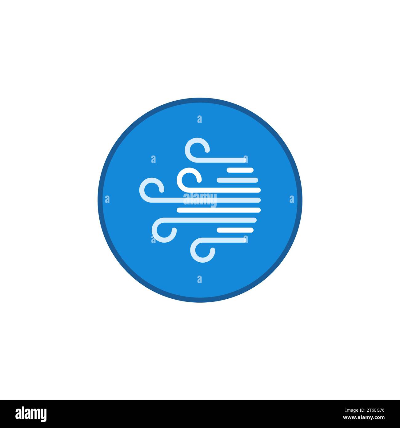 Wind inside circle vector concept blue icon or design element Stock Vector