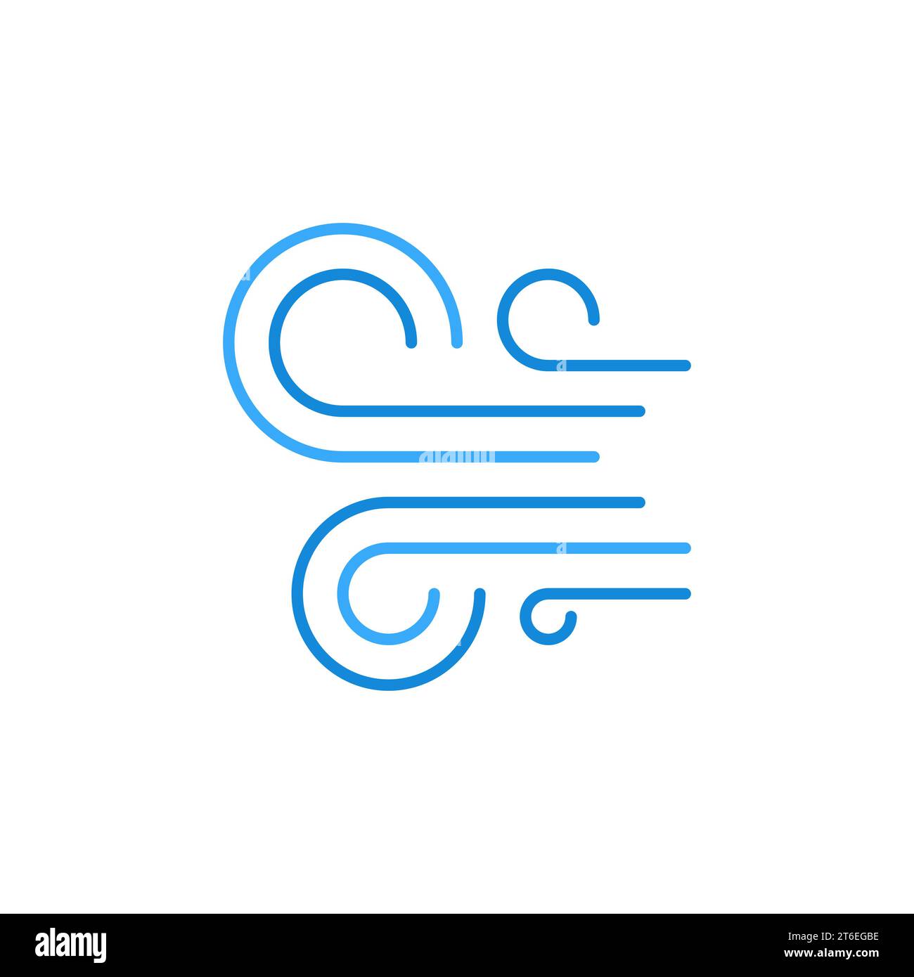Wind Flows vector concept blue creative icon or sign in thin line style ...
