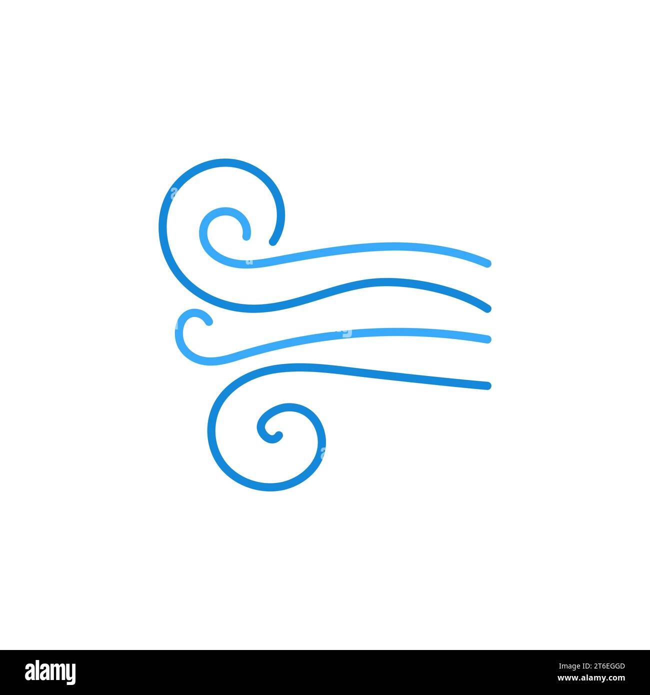 Wind Flows Hand Drawn vector line concept blue icon or logo element ...