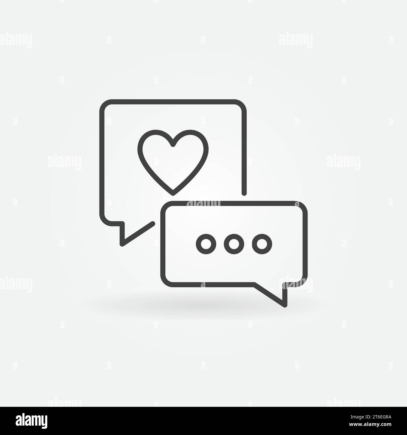 Two Speech Bubbles outline vector Conversation concept icon or design element Stock Vector