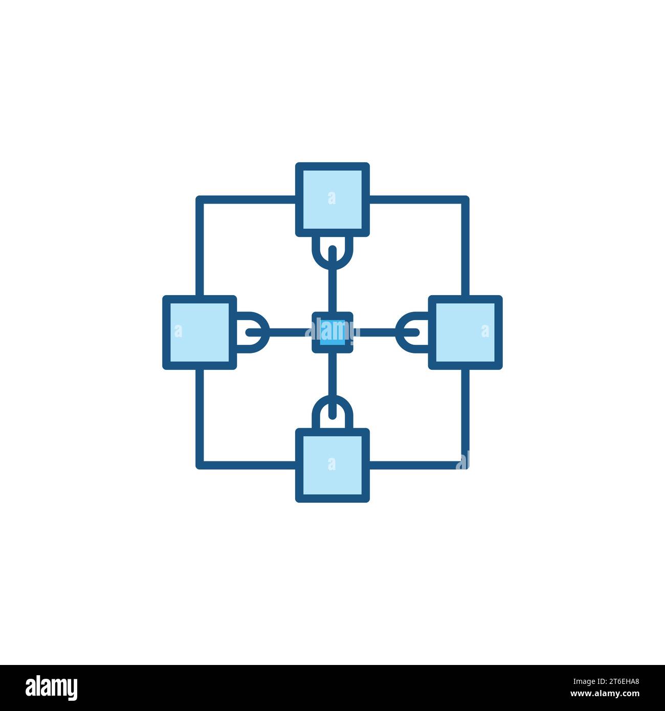 Vector Blockchain Cryptocurrency concept blue icon or logo element Stock Vector