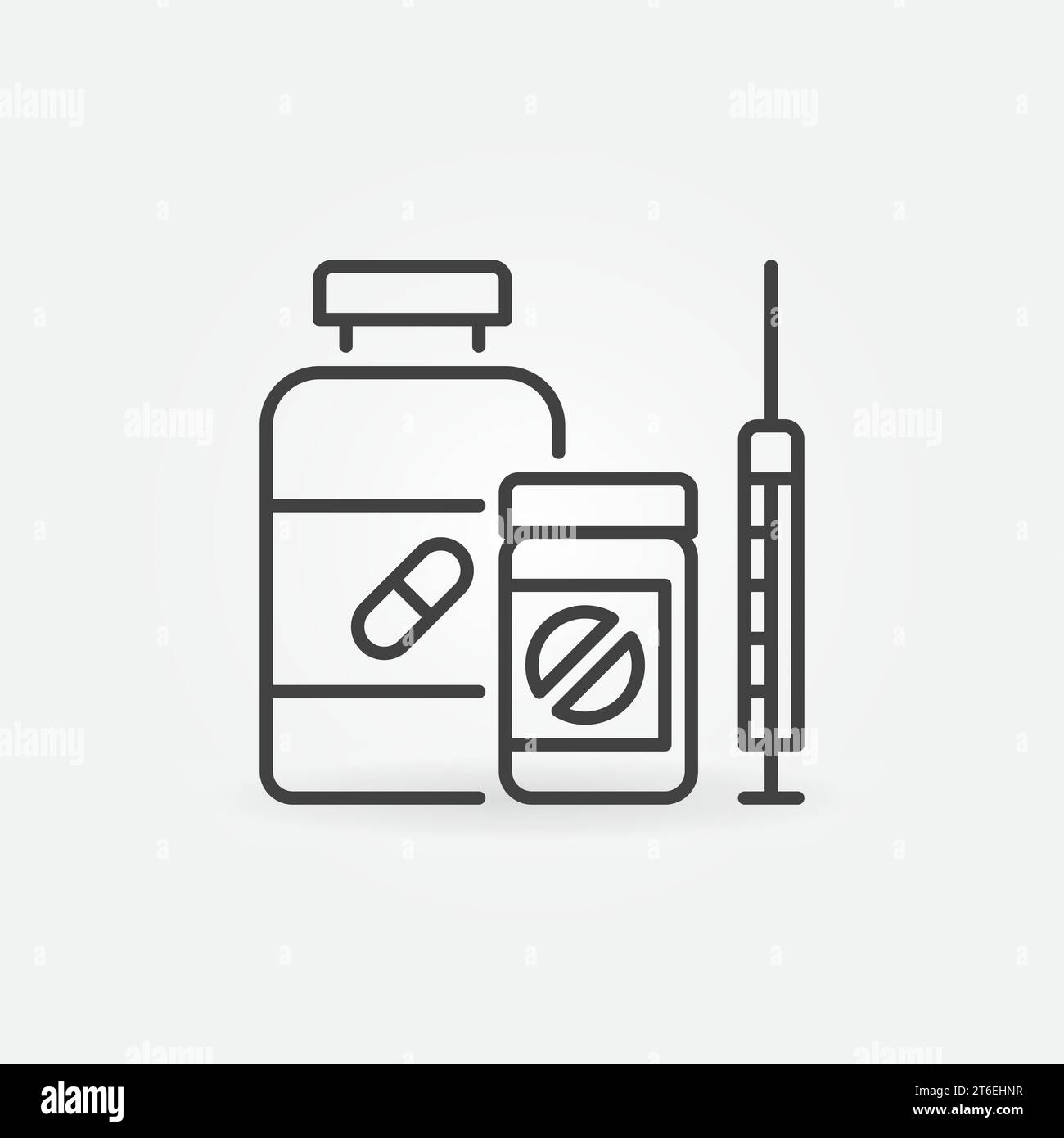 Medical Waste Recycling linear vector concept icon or logo element