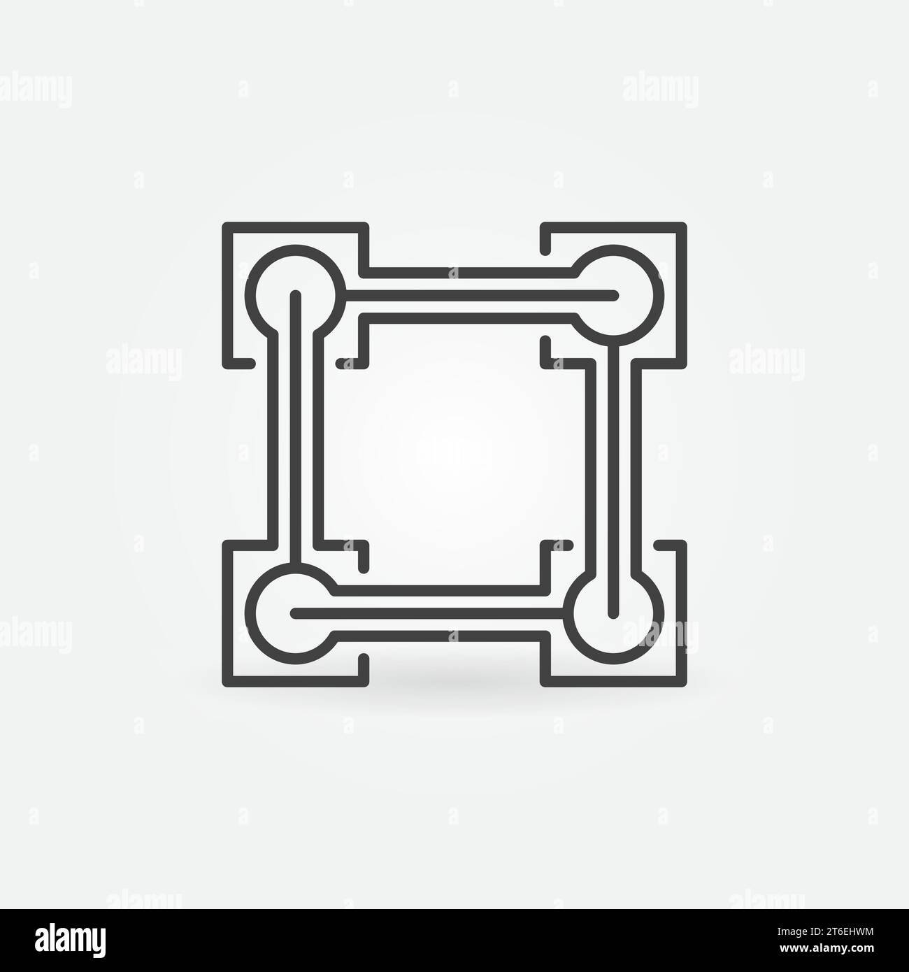 Vector Blockchain Technology thin line concept simple icon or design element Stock Vector