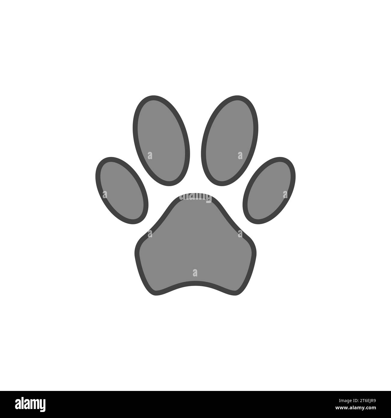 Dog Paw Print vector concept gray modern icon or design element Stock