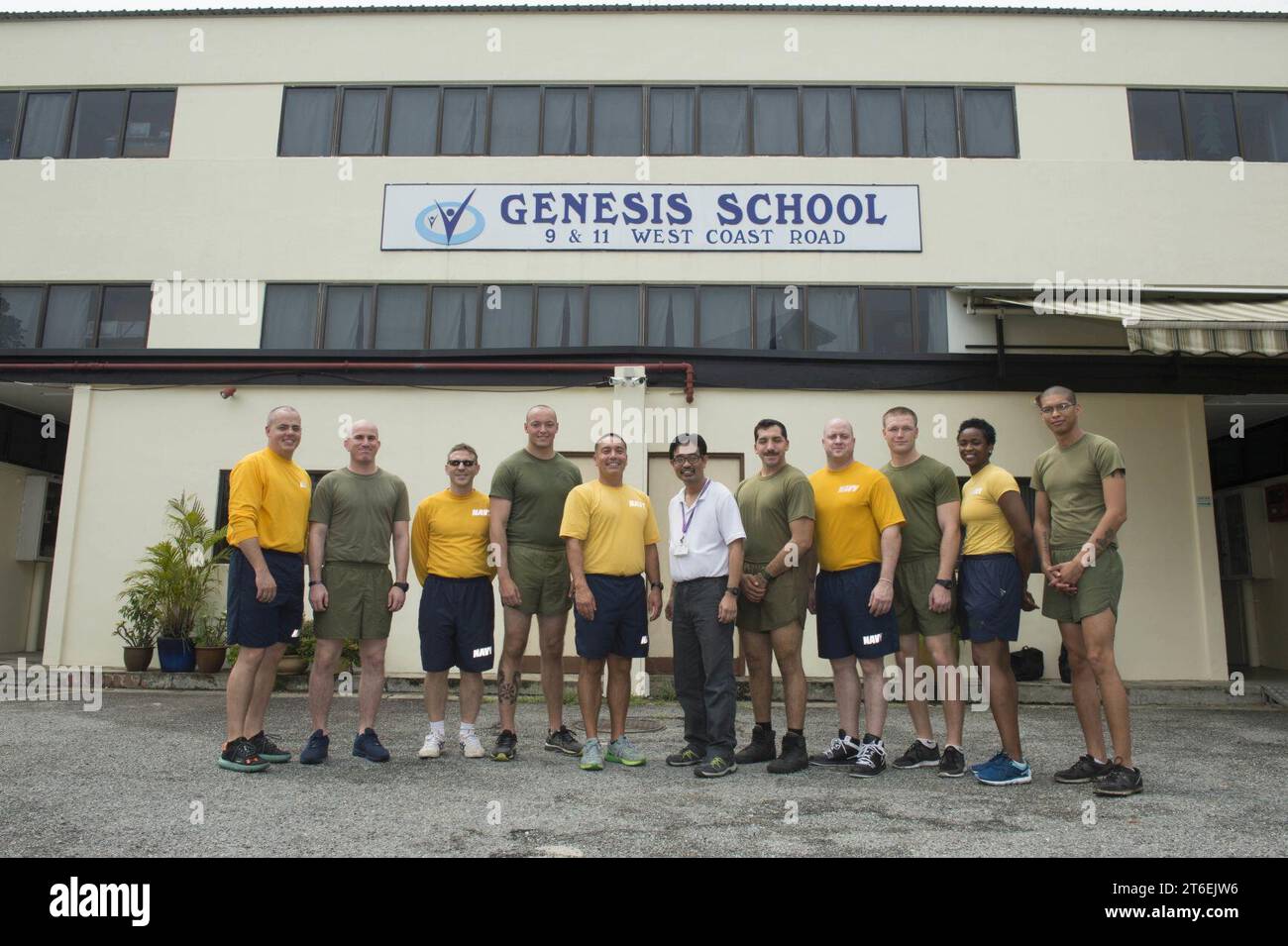 USS Makin Island Sailors Participate In Singapore COMREL 161121 Stock ...